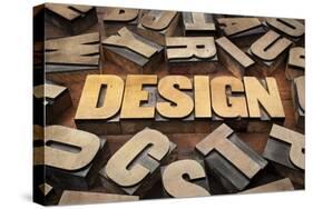 Design Concept in Vintage Letterpress Wood Printing Blocks-PixelsAway-Stretched Canvas