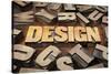 Design Concept in Vintage Letterpress Wood Printing Blocks-PixelsAway-Stretched Canvas