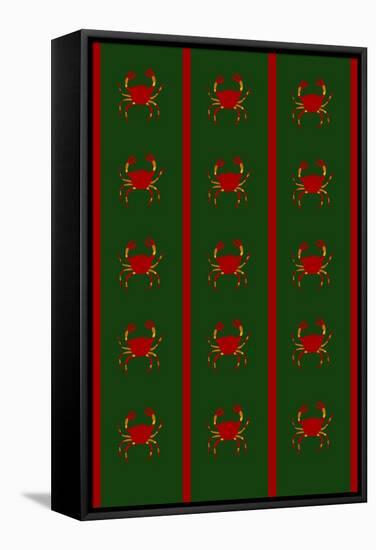 Design- CR- Crabs in Green-Cristina Rodriguez-Framed Stretched Canvas