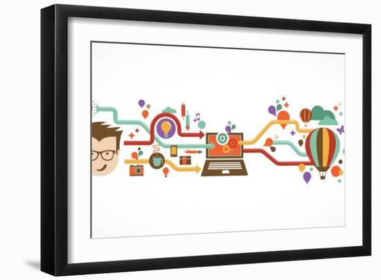 Design, Creative, Idea and Innovation Infographic-Marish-Framed Art Print