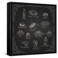 Design Elements for the Menu on the Chalkboard-HelenStock-Framed Stretched Canvas