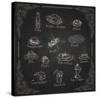 Design Elements for the Menu on the Chalkboard-HelenStock-Stretched Canvas