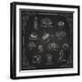 Design Elements for the Menu on the Chalkboard-HelenStock-Framed Art Print