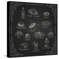 Design Elements for the Menu on the Chalkboard-HelenStock-Stretched Canvas