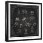 Design Elements for the Menu on the Chalkboard-HelenStock-Framed Premium Giclee Print