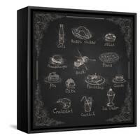 Design Elements for the Menu on the Chalkboard-HelenStock-Framed Stretched Canvas