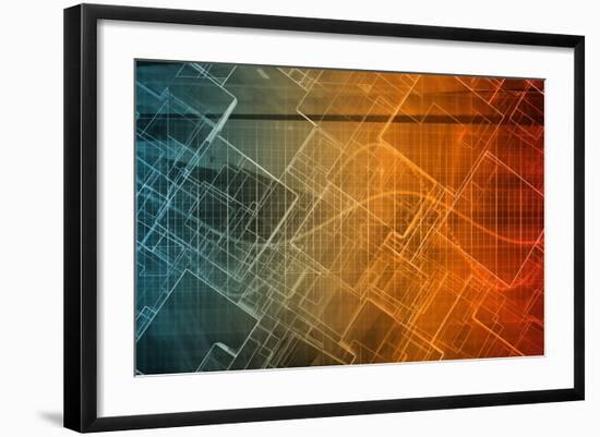 Design Engineering Science as a Modern Abstract-kentoh-Framed Art Print