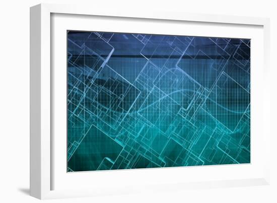 Design Engineering Science as a Modern Abstract-kentoh-Framed Art Print