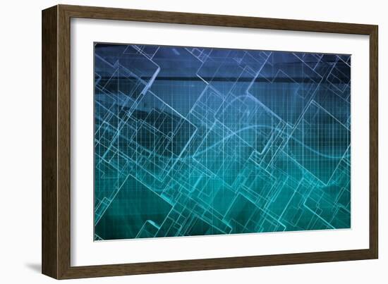 Design Engineering Science as a Modern Abstract-kentoh-Framed Premium Giclee Print