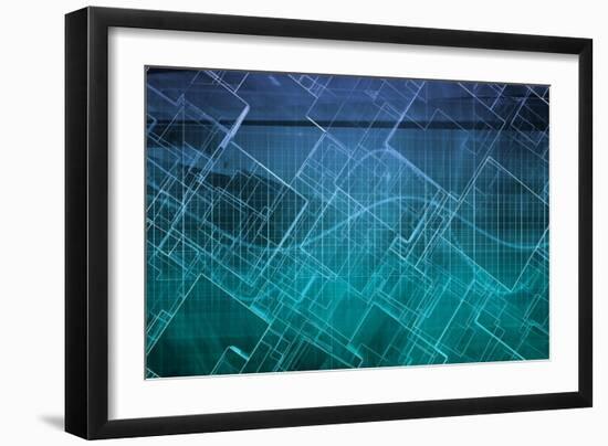 Design Engineering Science as a Modern Abstract-kentoh-Framed Premium Giclee Print