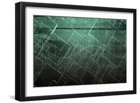 Design Engineering Science as a Modern Abstract-kentoh-Framed Art Print