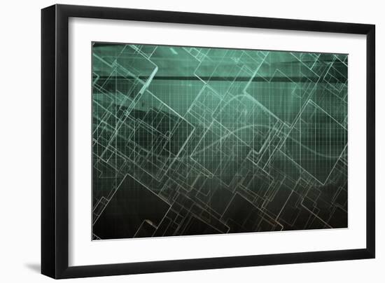 Design Engineering Science as a Modern Abstract-kentoh-Framed Art Print