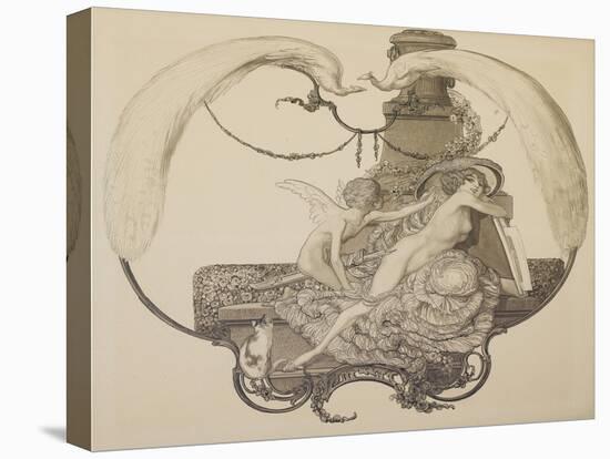 Design for a Bookplate-Franz Von Bayros-Stretched Canvas