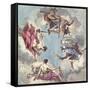 Design for a Ceiling: the Four Cardinal Virtues, Justice, Prudence, Temperance and Fortitude-Sir James Thornhill-Framed Stretched Canvas