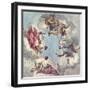 Design for a Ceiling: the Four Cardinal Virtues, Justice, Prudence, Temperance and Fortitude-Sir James Thornhill-Framed Giclee Print