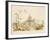 Design for a Chinese Temple, C.1810 (Pen and Ink and W/C on Paper)-G. Landi-Framed Giclee Print