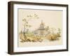 Design for a Chinese Temple, C.1810 (Pen and Ink and W/C on Paper)-G. Landi-Framed Giclee Print