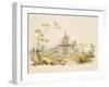 Design for a Chinese Temple, C.1810 (Pen and Ink and W/C on Paper)-G. Landi-Framed Giclee Print