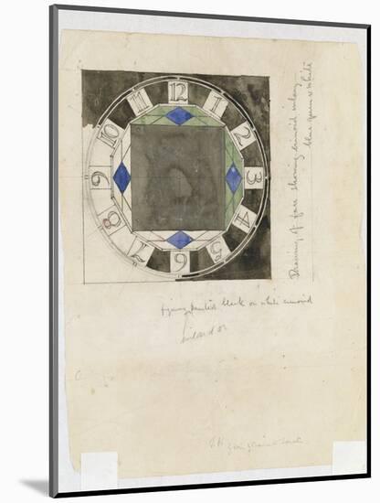 Design for a Clock Face, for W.J. Bassett-Lowke, 1917-Charles Rennie Mackintosh-Mounted Giclee Print