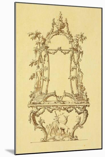 Design for a Console Table (Pen & Ink Wash)-John Linnell-Mounted Giclee Print