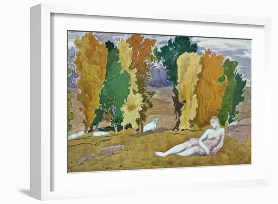 Design For a Decorative Panel, from Daphnis and Chloe, c.1912-Leon Bakst-Framed Giclee Print