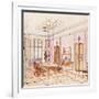 Design for a Dining Room, from 'Documents Architecture Moderne' (Colour Litho)-Paul Ludwig Troost-Framed Giclee Print