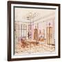 Design for a Dining Room, from 'Documents Architecture Moderne' (Colour Litho)-Paul Ludwig Troost-Framed Giclee Print