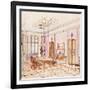 Design for a Dining Room, from 'Documents Architecture Moderne' (Colour Litho)-Paul Ludwig Troost-Framed Giclee Print