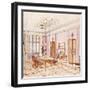 Design for a Dining Room, from 'Documents Architecture Moderne' (Colour Litho)-Paul Ludwig Troost-Framed Giclee Print