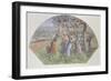 Design for a Fan: the Pea Stakers, 1890-Camille Pissarro-Framed Giclee Print