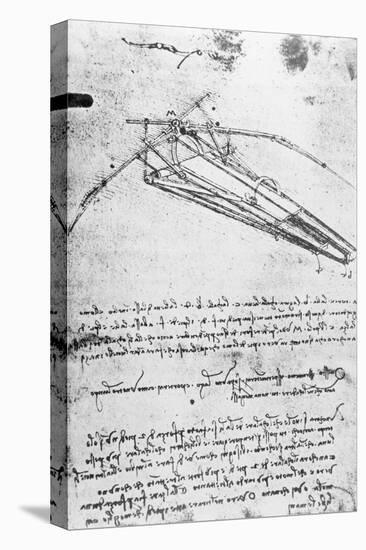 Design For a Flying Machine, Folio 74V 143, c.1488-Leonardo da Vinci-Stretched Canvas