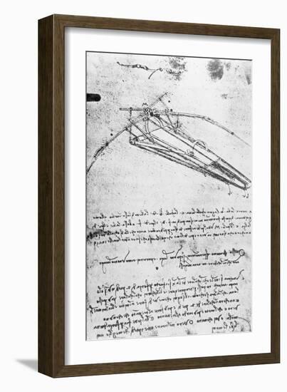 Design For a Flying Machine, Folio 74V 143, c.1488-Leonardo da Vinci-Framed Giclee Print