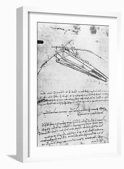 Design For a Flying Machine, Folio 74V 143, c.1488-Leonardo da Vinci-Framed Giclee Print