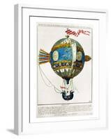 Design for a Hot-Air Balloon with a Diameter of 120 Feet to Take off at Dijon, circa 1784-null-Framed Giclee Print