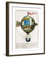 Design for a Hot-Air Balloon with a Diameter of 120 Feet to Take off at Dijon, circa 1784-null-Framed Giclee Print
