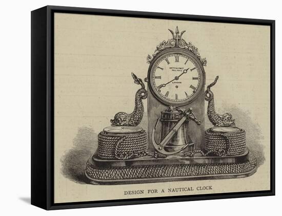 Design for a Nautical Clock-null-Framed Stretched Canvas