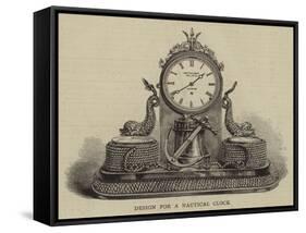 Design for a Nautical Clock-null-Framed Stretched Canvas