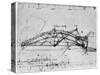 Design for a Parabolic Swing Bridge, 1480-1490-Leonardo da Vinci-Stretched Canvas