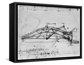 Design for a Parabolic Swing Bridge, 1480-1490-Leonardo da Vinci-Framed Stretched Canvas