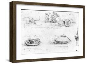 Design for a Scythed Chariot and Armoured Car, c.1487-Leonardo da Vinci-Framed Giclee Print