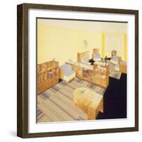 Design for a Sitting Room and Dining Room, an Example of Modern Form of Linoleum, 1933-null-Framed Giclee Print