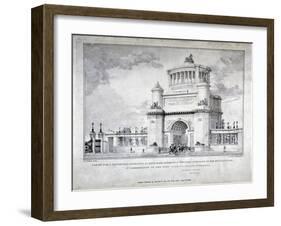 Design for a Triumphal Arch at Hyde Park in Commemoration of the Victory at Waterloo in 1815, 1826-Charles Joseph Hullmandel-Framed Giclee Print