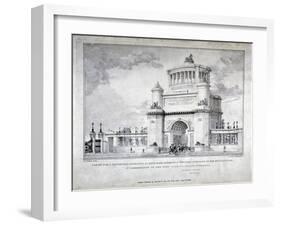 Design for a Triumphal Arch at Hyde Park in Commemoration of the Victory at Waterloo in 1815, 1826-Charles Joseph Hullmandel-Framed Giclee Print