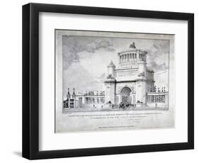 Design for a Triumphal Arch at Hyde Park in Commemoration of the Victory at Waterloo in 1815, 1826-Charles Joseph Hullmandel-Framed Giclee Print