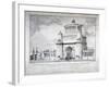 Design for a Triumphal Arch at Hyde Park in Commemoration of the Victory at Waterloo in 1815, 1826-Charles Joseph Hullmandel-Framed Giclee Print