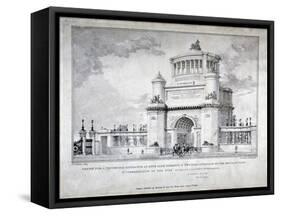 Design for a Triumphal Arch at Hyde Park in Commemoration of the Victory at Waterloo in 1815, 1826-Charles Joseph Hullmandel-Framed Stretched Canvas