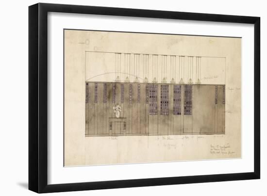 Design for a Wall, Table and Doors, for A.S. Ball, Berlin, 1905-Charles Rennie Mackintosh-Framed Giclee Print