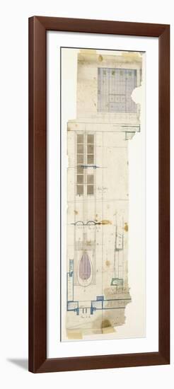 Design for a Wardrobe, Shown in Elevation, with Half-Full Size Details of Decorative Panel, 1904-Charles Rennie Mackintosh-Framed Giclee Print