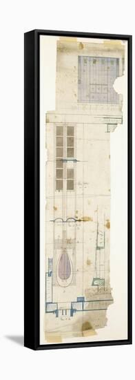 Design for a Wardrobe, Shown in Elevation, with Half-Full Size Details of Decorative Panel, 1904-Charles Rennie Mackintosh-Framed Stretched Canvas