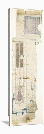 Design for a Wardrobe, Shown in Elevation, with Half-Full Size Details of Decorative Panel, 1904-Charles Rennie Mackintosh-Stretched Canvas